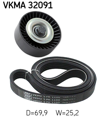 SKF Hosszbordásszíj készlet VKMA32091_SKF